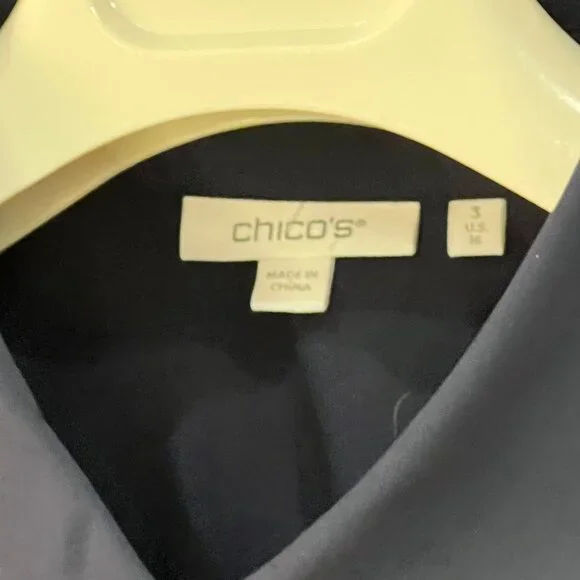 Chico's Midnight Blue Applique Shirt Dress - size 3 (16) - Picture 8 of 8